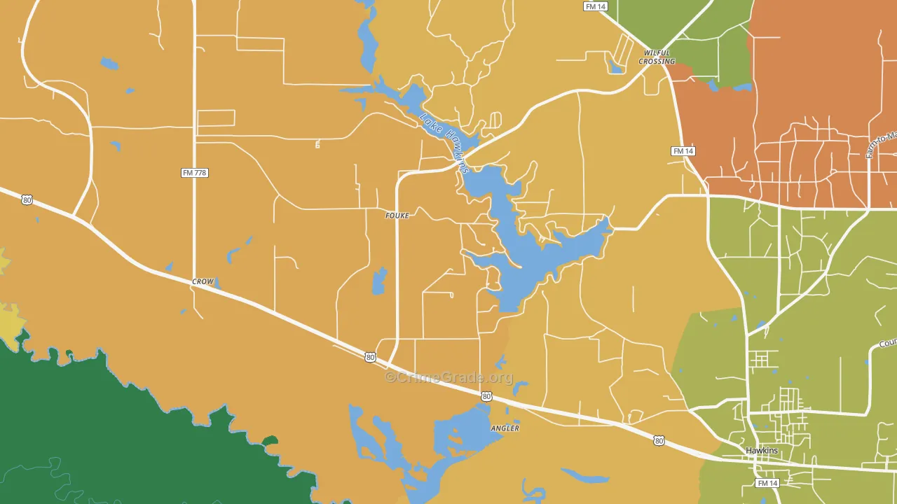Fouke, TX Map of Assault Rates