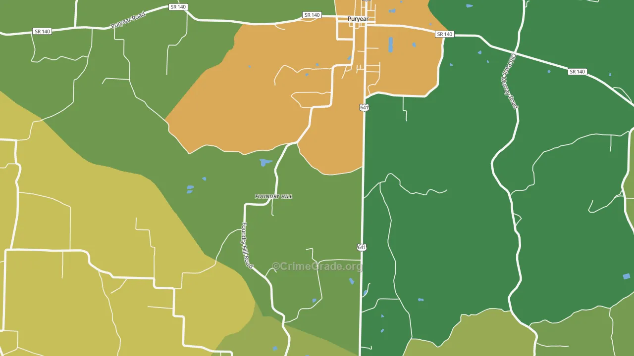 Foundry Hill, TN Map of Assault Rates