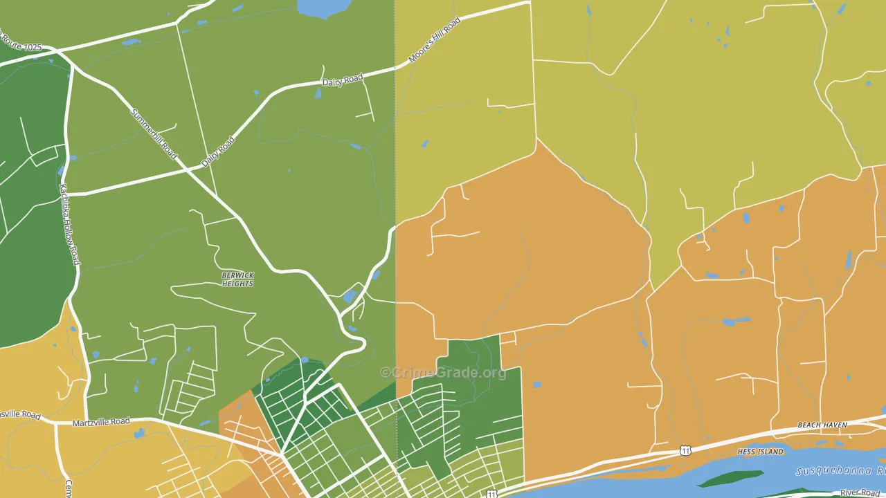 Foundryville, PA Map of Assault Rates