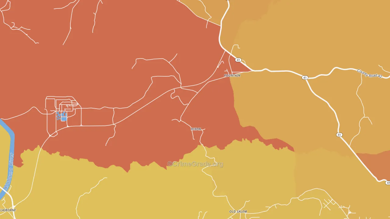 Fountain, AL Map of Assault Rates