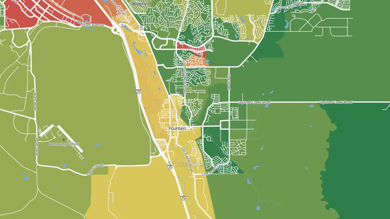 Fountain, CO Map of Assault Rates