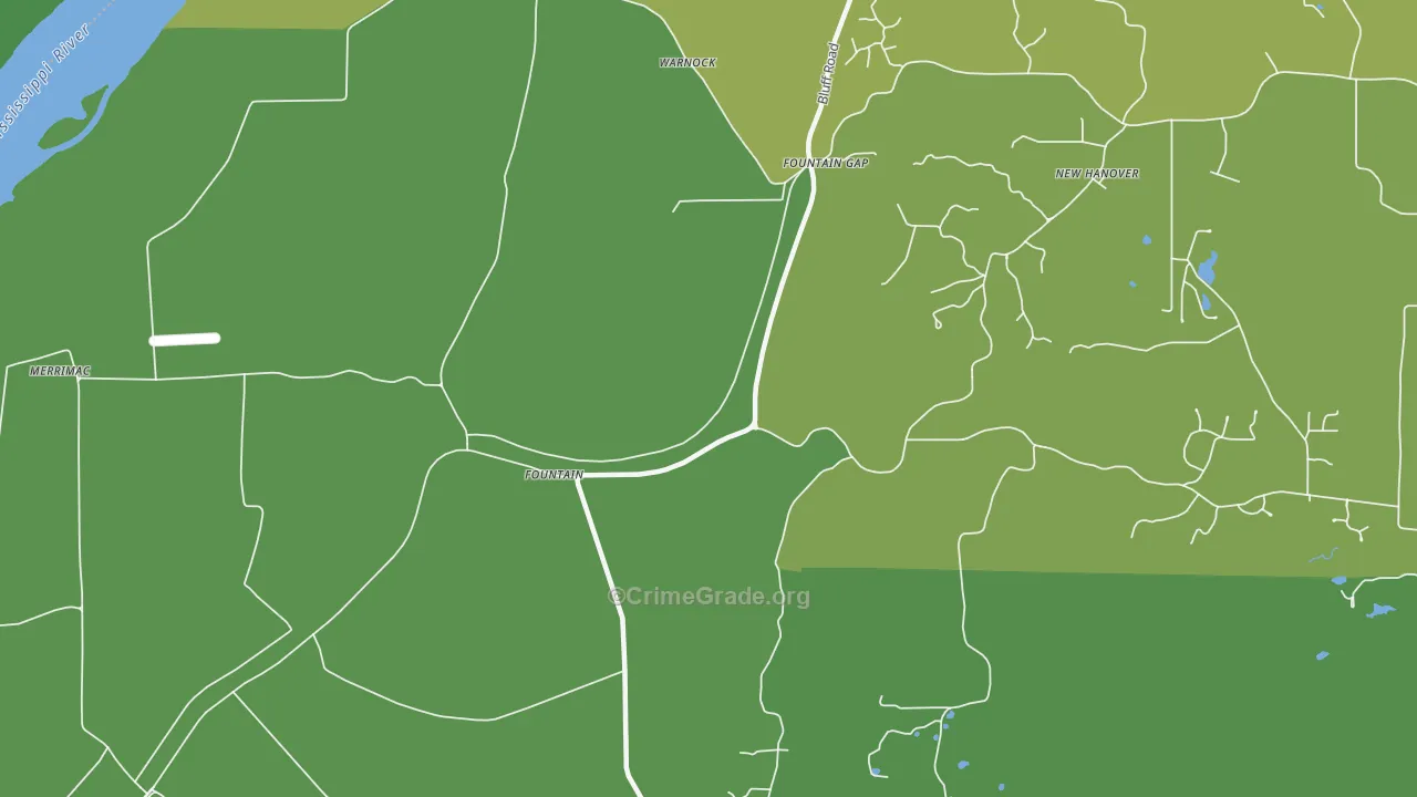 Fountain Gap, IL Map of Assault Rates