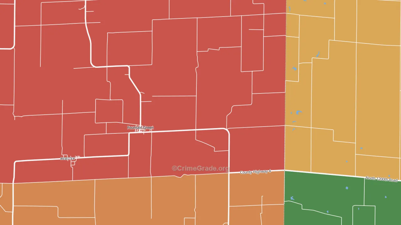 Fountain Green, IL Map of Assault Rates