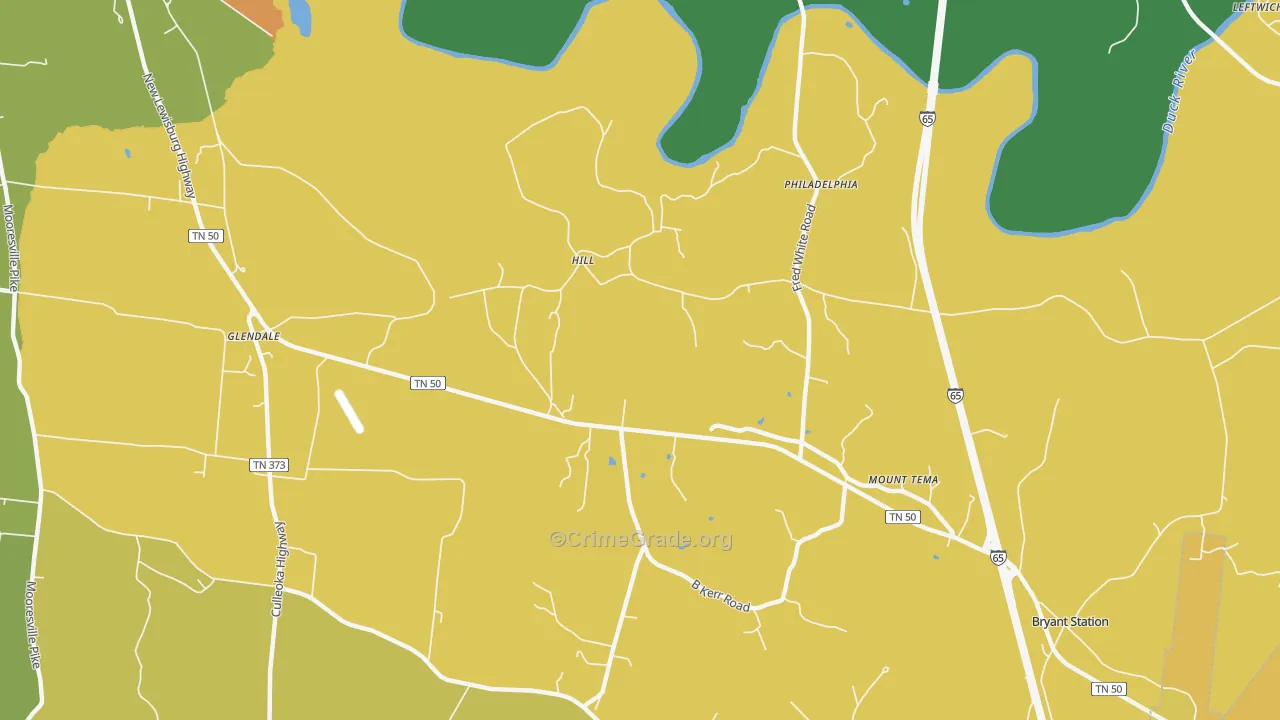 Fountain Heights, TN Map of Assault Rates