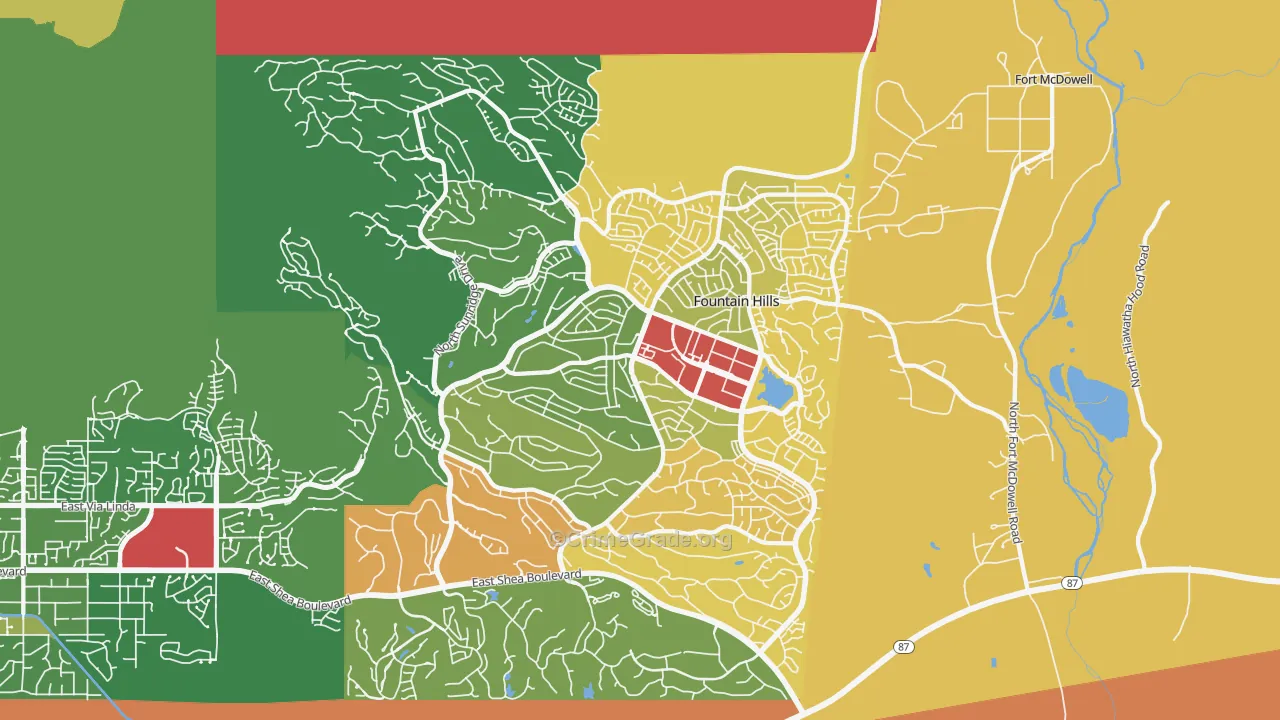 Fountain Hills, AZ Map of Assault Rates