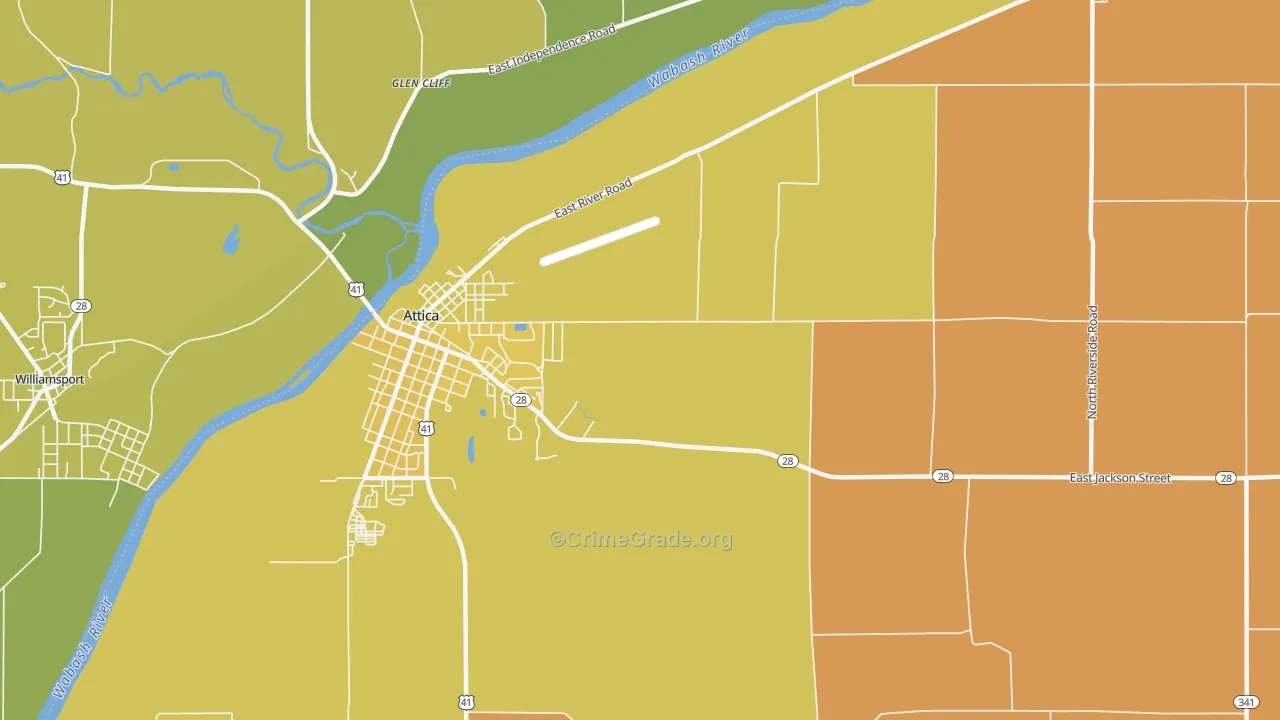 Fountain, IN Map of Assault Rates
