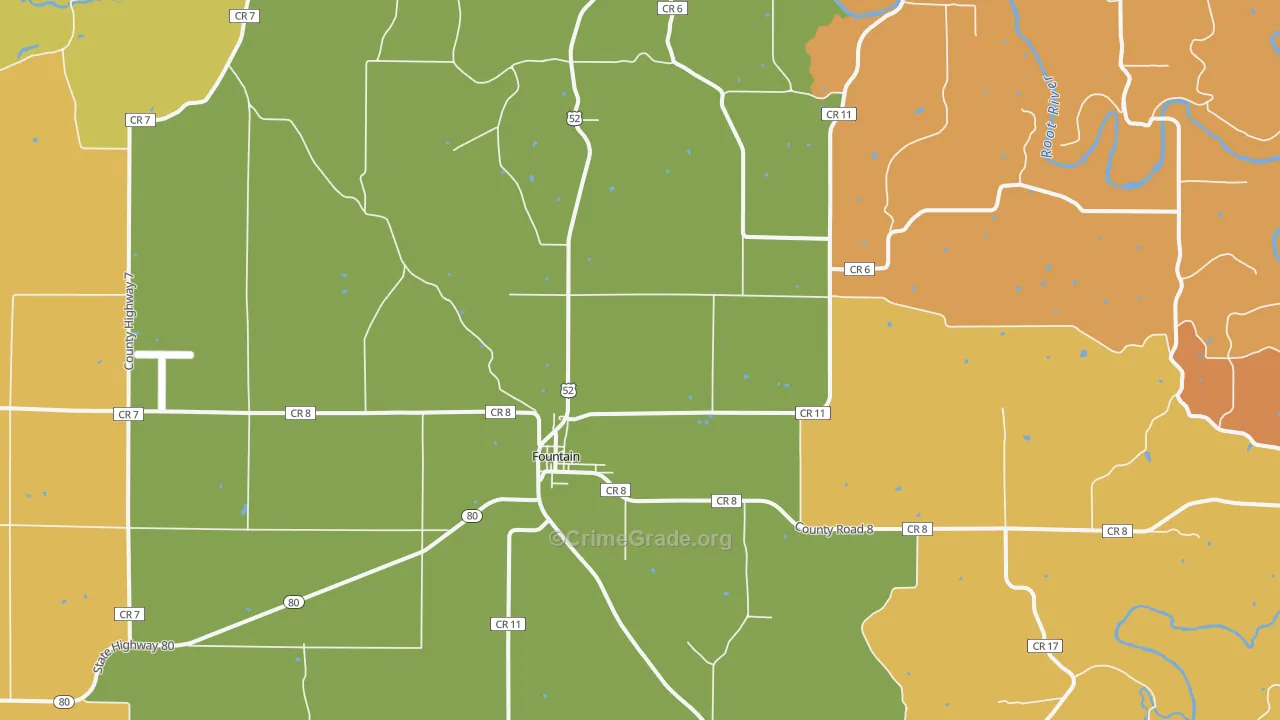 Fountain, MN Map of Assault Rates