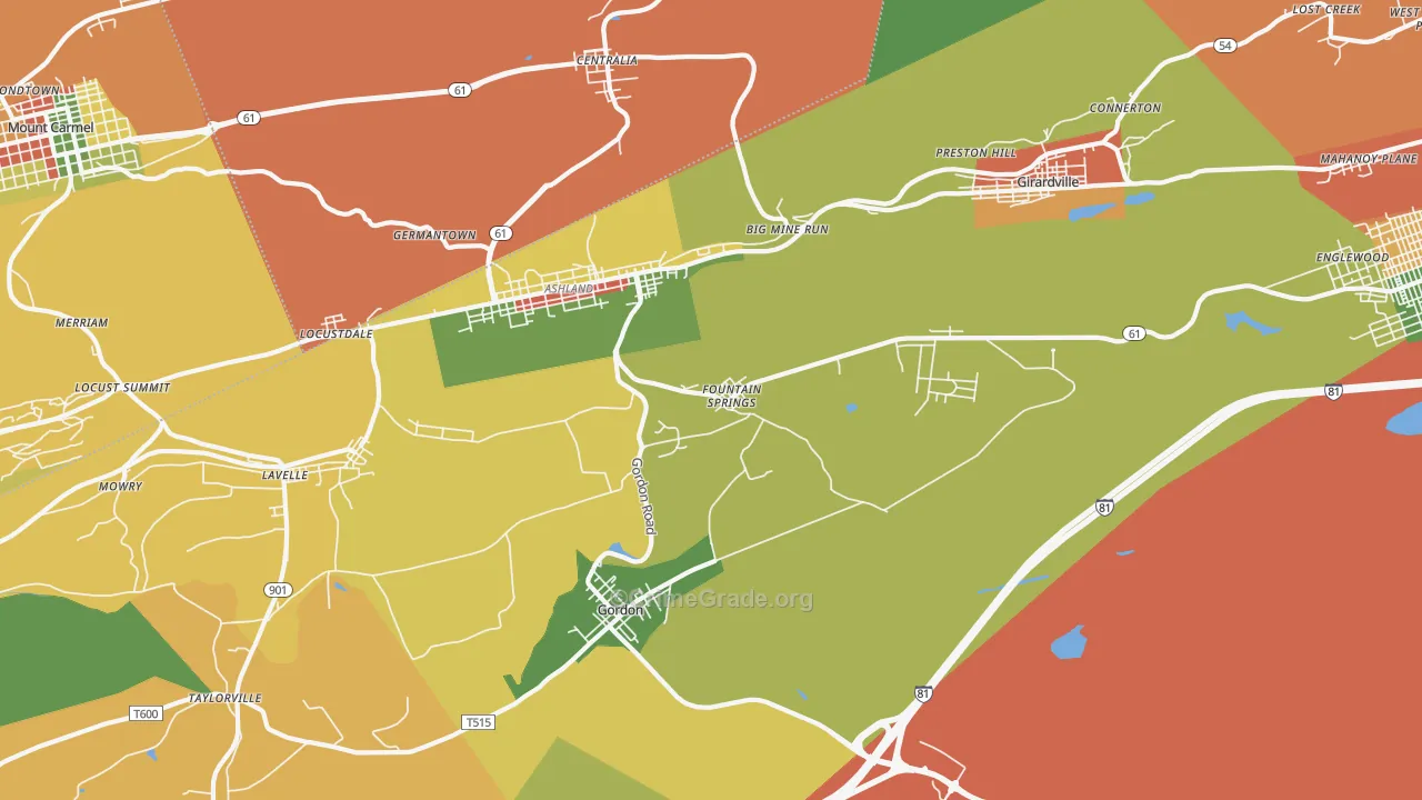 Fountain Springs, PA Map of Assault Rates