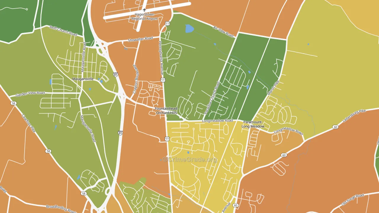 Fountainhead-Orchard Hills, MD Map of Assault Rates