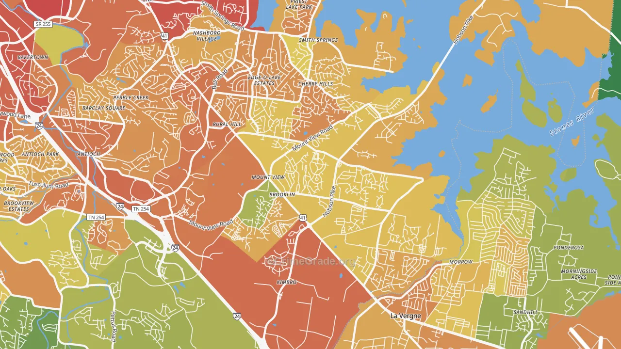 Four Corners, Antioch, TN Map of Assault Rates