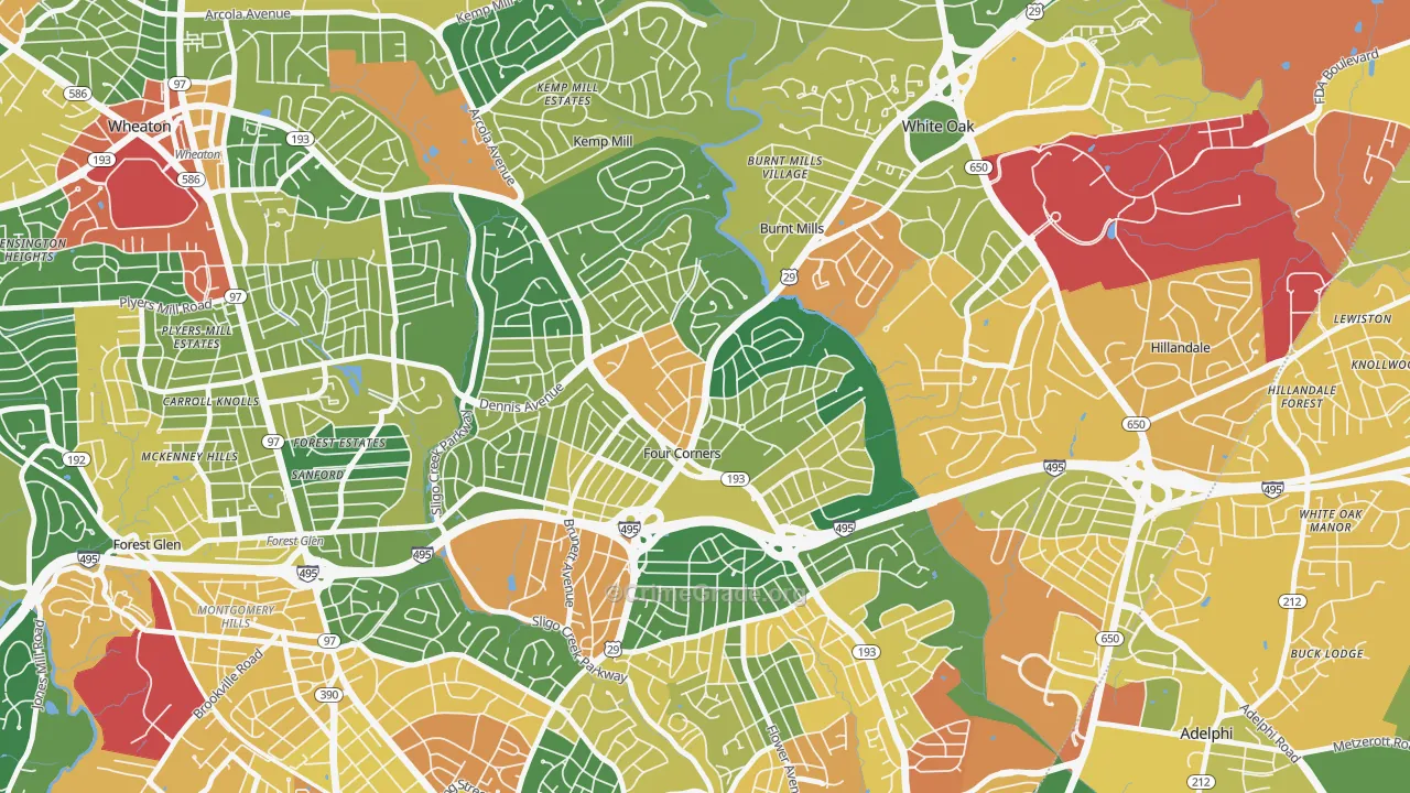 Four Corners, MD Map of Assault Rates