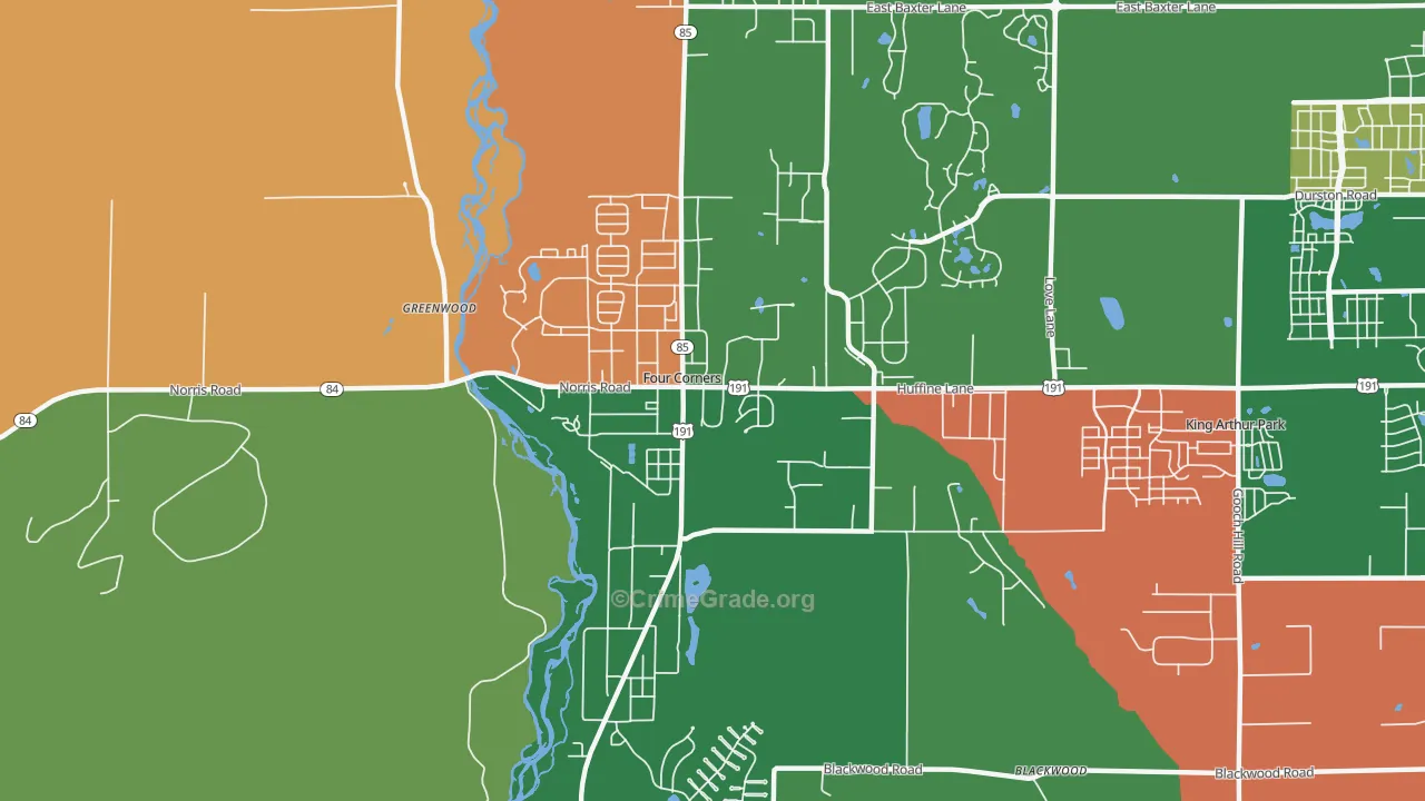 Four Corners, MT Map of Assault Rates