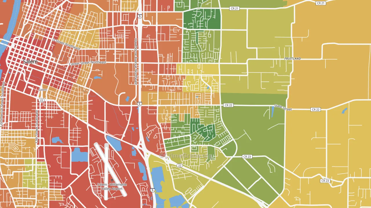 Four Corners, OR Map of Assault Rates