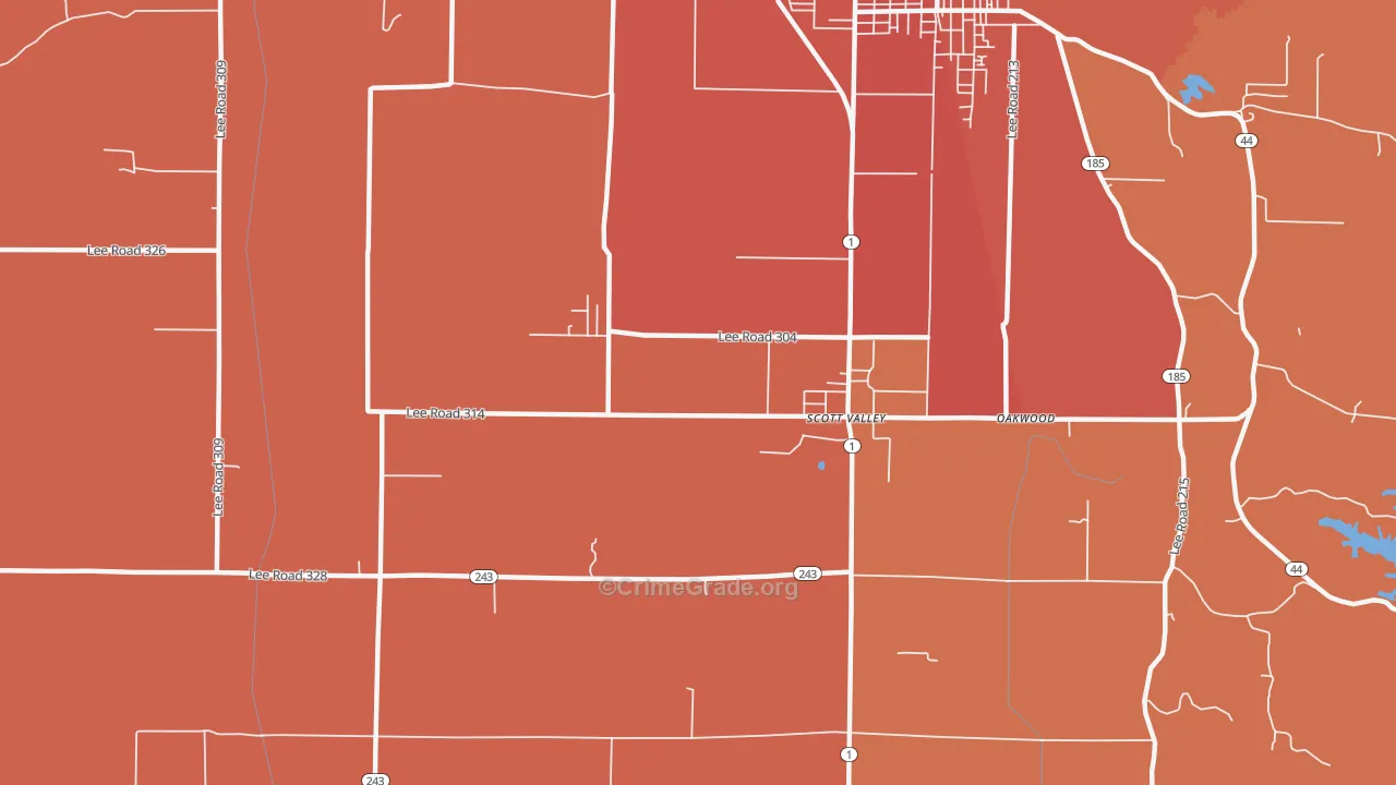 Four Forks, AR Map of Assault Rates