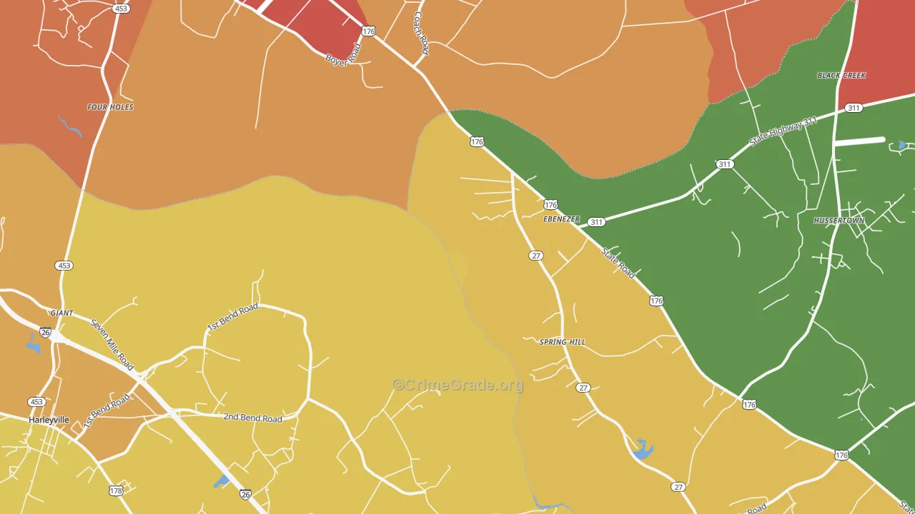 Four Holes, SC Map of Assault Rates