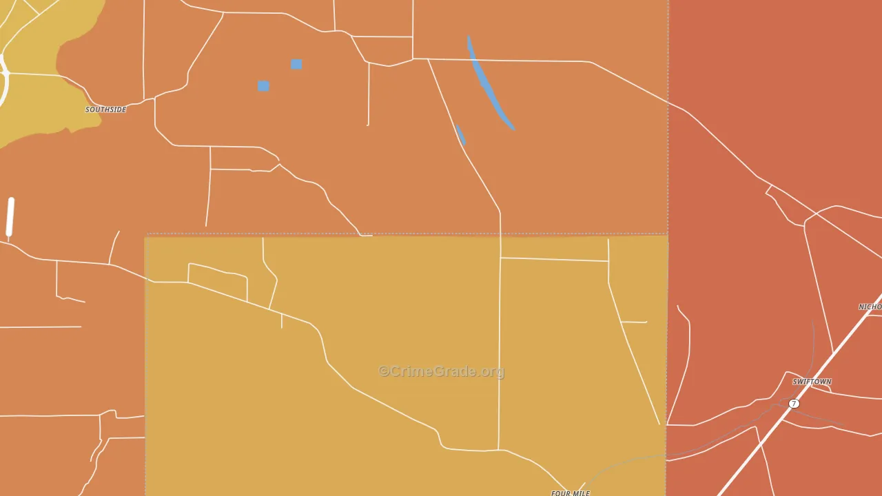 Four Mile, MS Map of Assault Rates