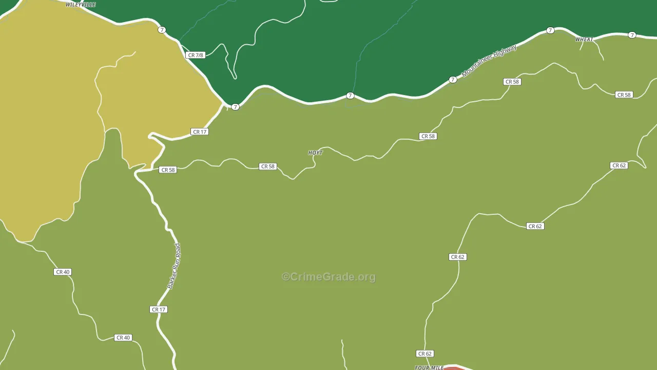 Four Mile, WV Map of Assault Rates