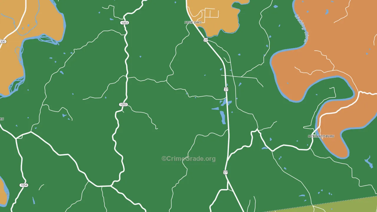Four Oaks, KY Map of Assault Rates