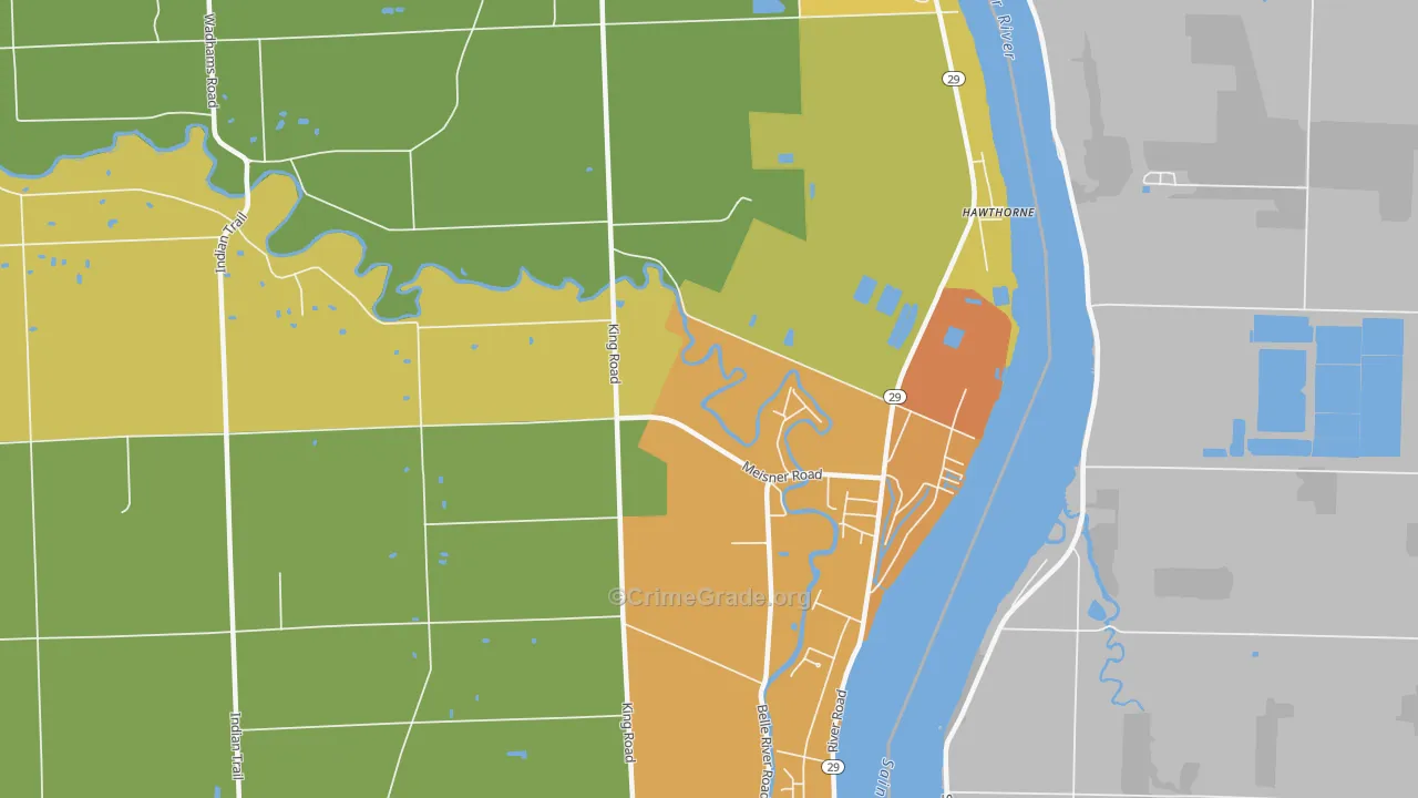 Four Towns, MI Map of Assault Rates