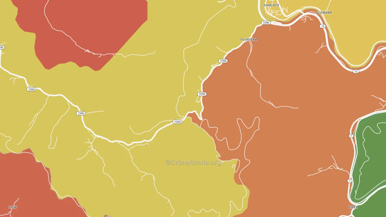 Fourseam, KY Map of Assault Rates