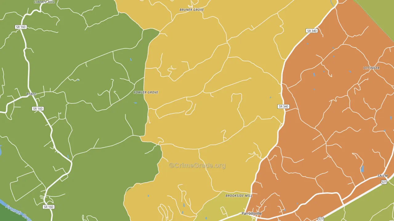Fowler Grove, TN Map of Assault Rates