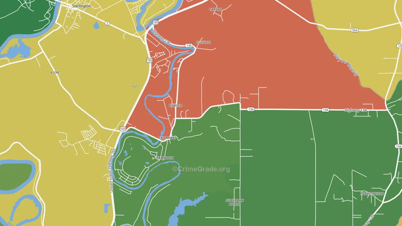Fowler, LA Map of Assault Rates