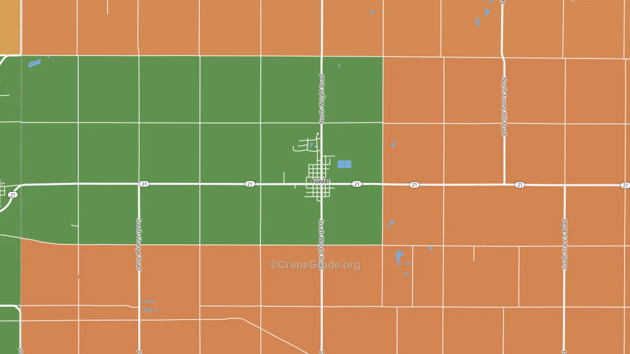 Fowler, MI Map of Assault Rates