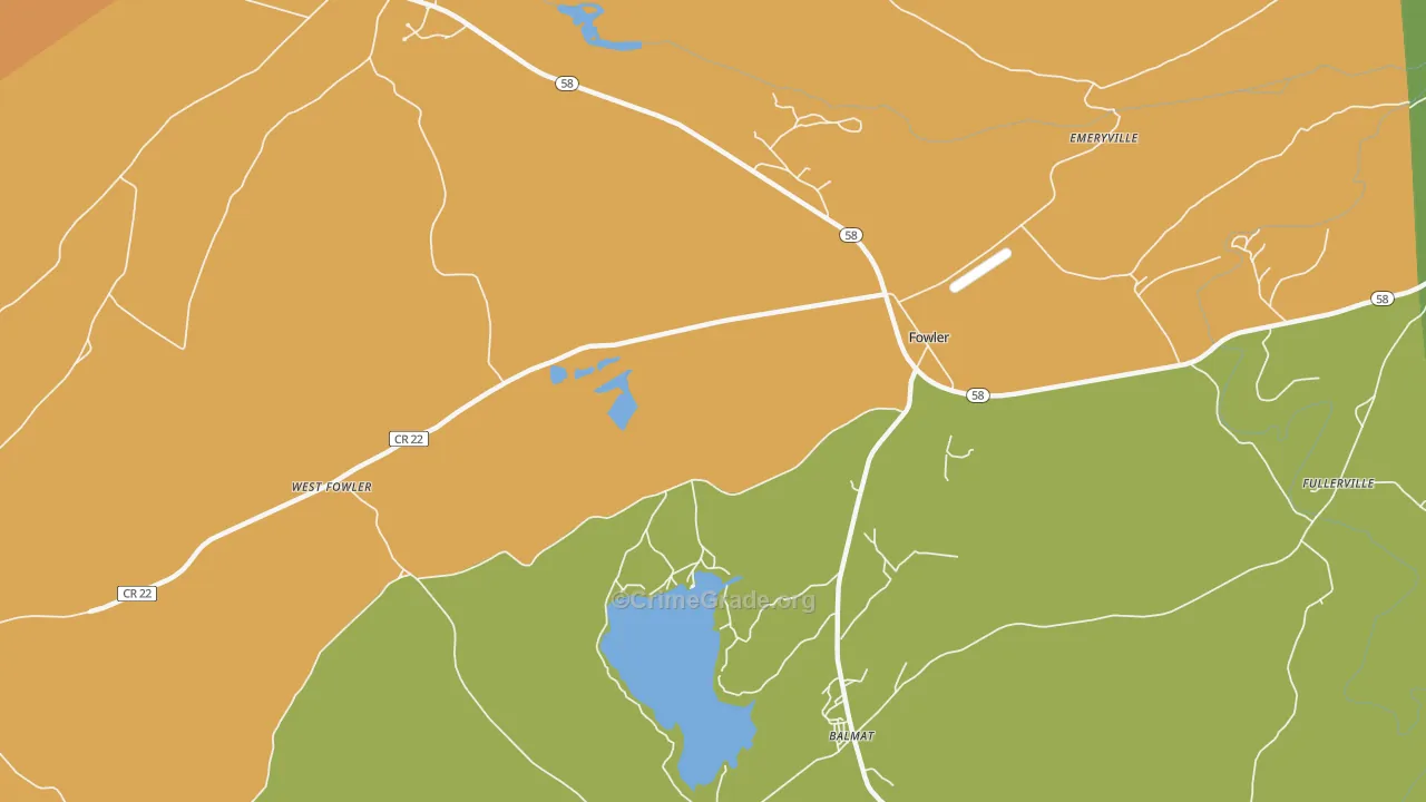 Fowler, NY Map of Assault Rates