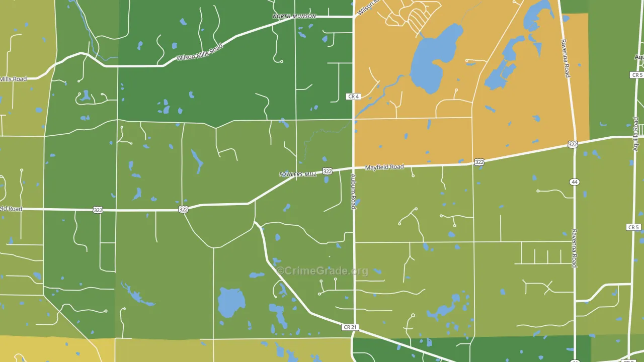 Fowlers Mill, OH Map of Assault Rates