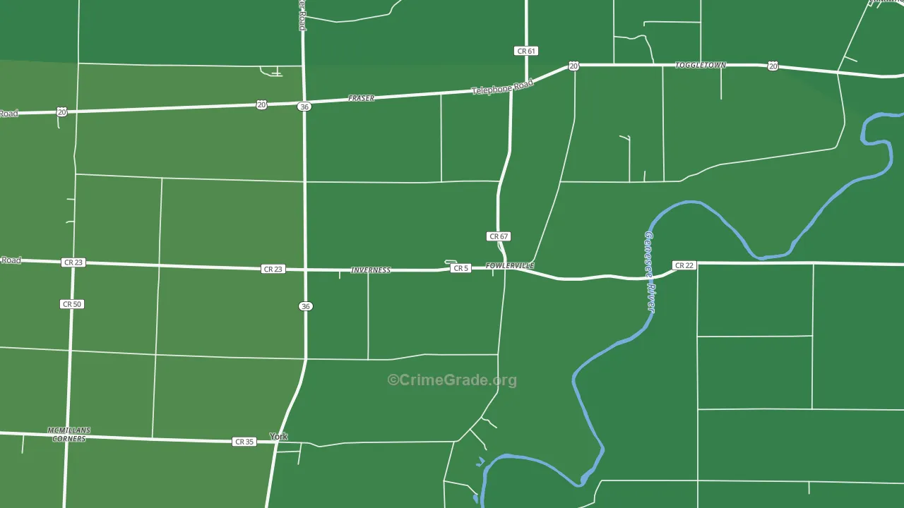Fowlerville, NY Map of Assault Rates