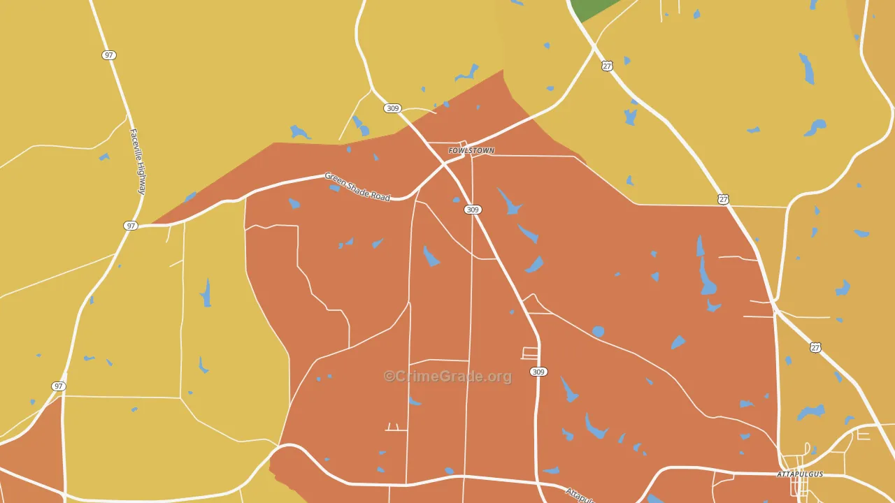 Fowlstown, GA Map of Assault Rates