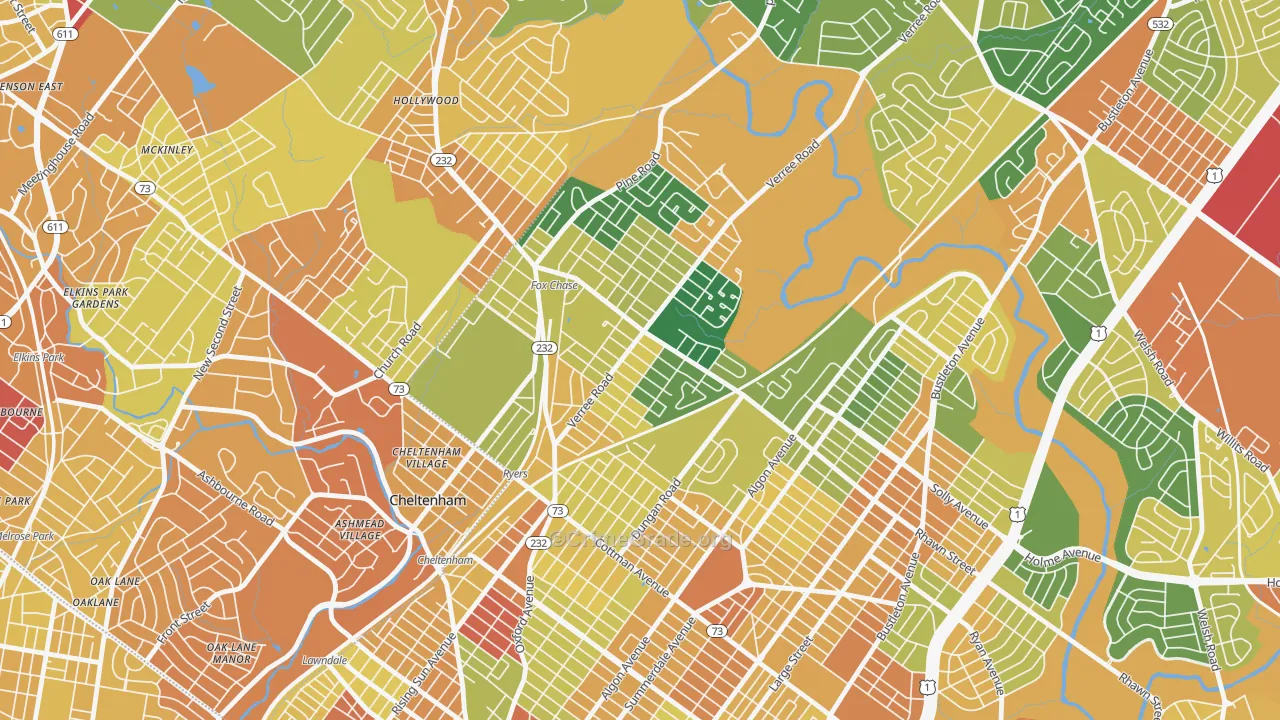 Fox Chase-Burholme, Philadelphia, PA Map of Assault Rates