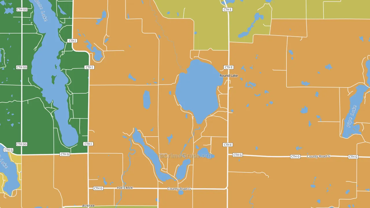 Fox Creek, WI Map of Assault Rates