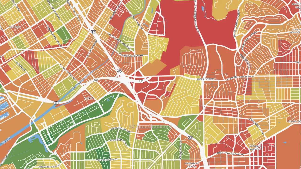 Fox Hills, Culver City, CA Map of Assault Rates