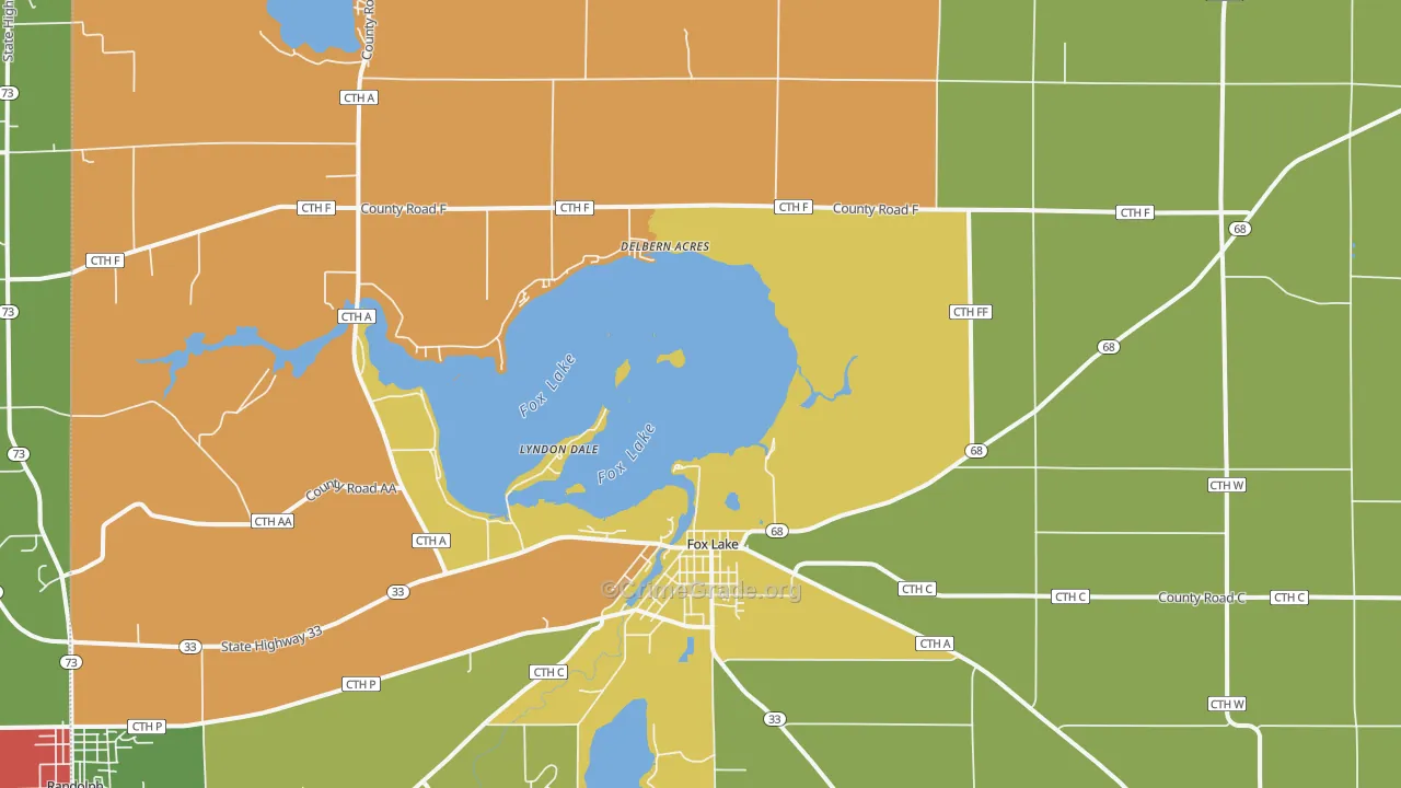 Fox Lake, WI Map of Assault Rates