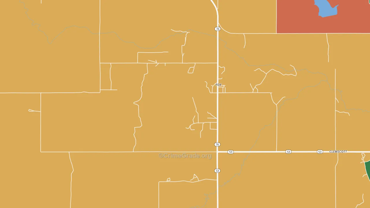 Fox, OK Map of Assault Rates