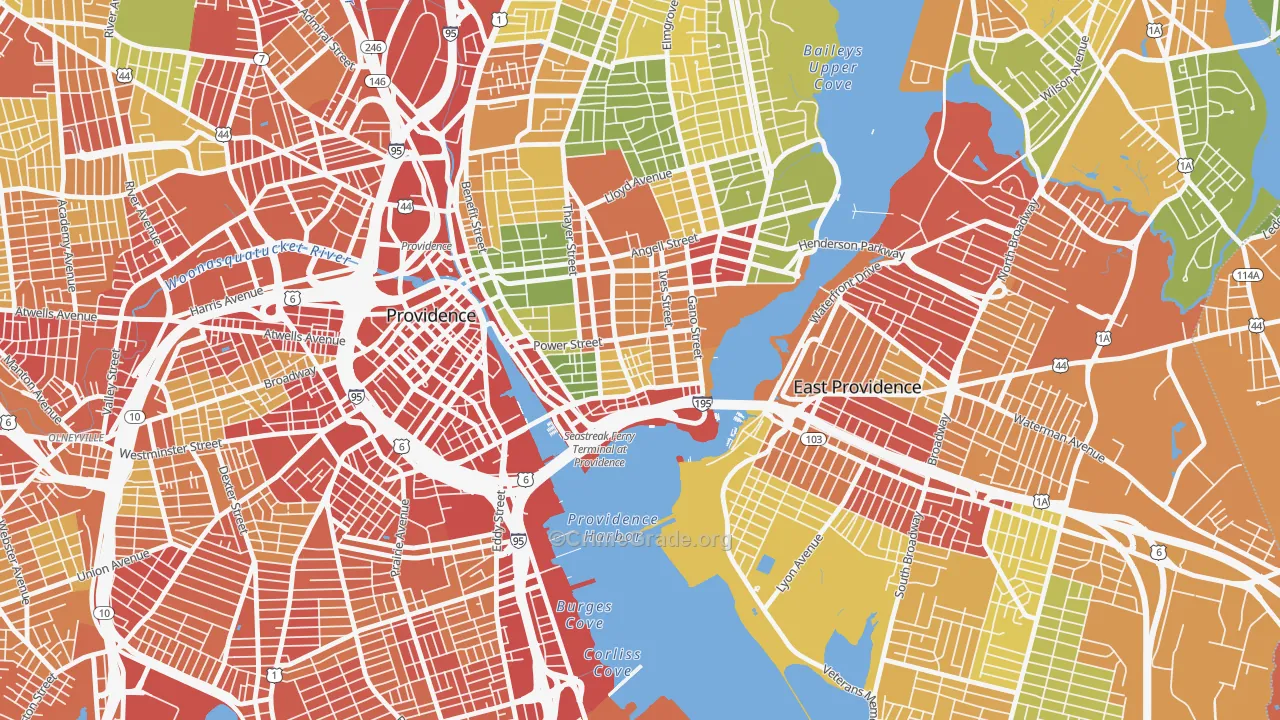 Fox Point, Providence, RI Map of Assault Rates