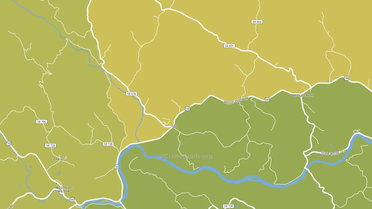 Fox, VA Map of Assault Rates