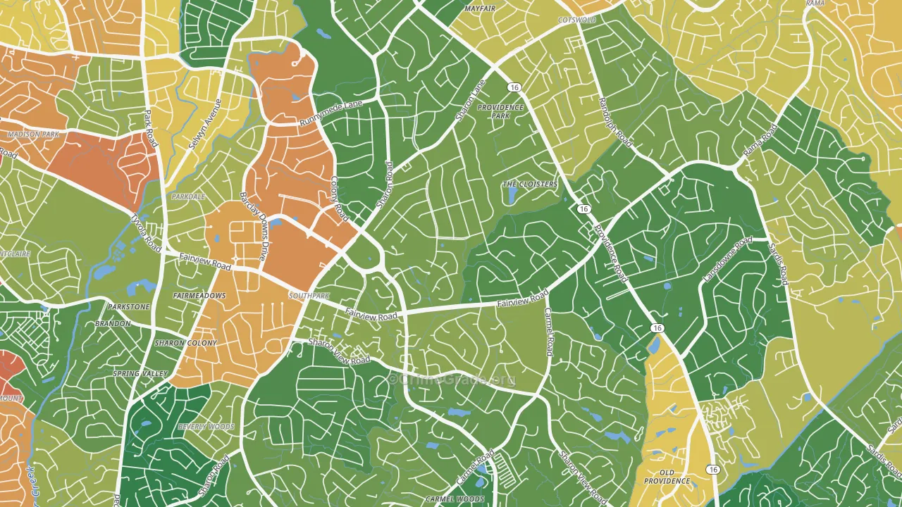 Foxcroft, Charlotte, NC Map of Assault Rates