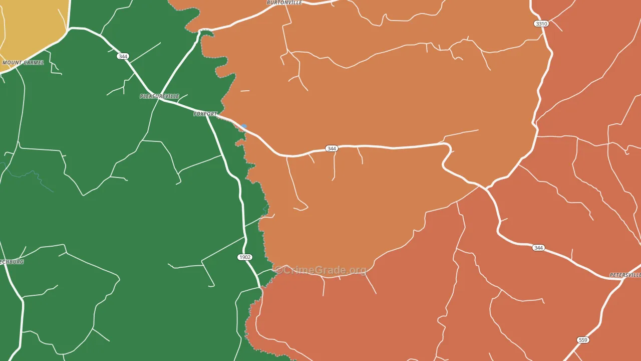 Foxport, KY Map of Assault Rates