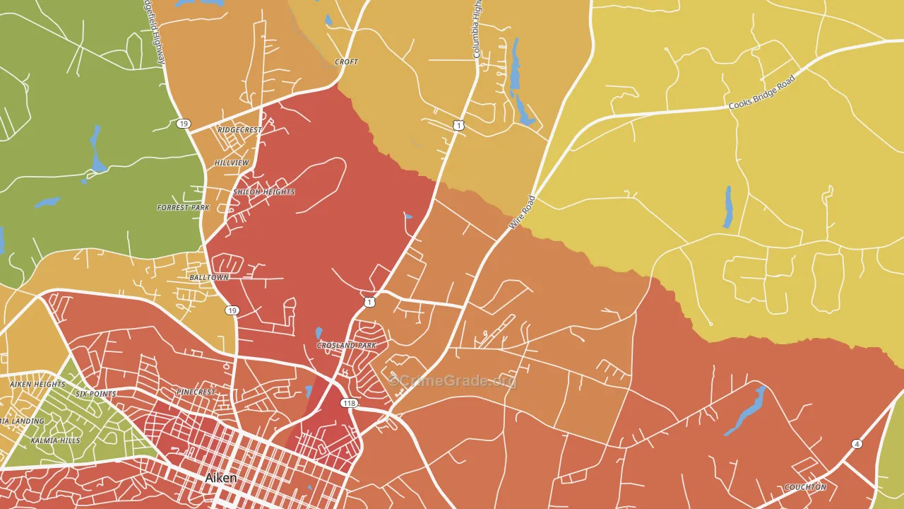 Foxtown, SC Map of Assault Rates