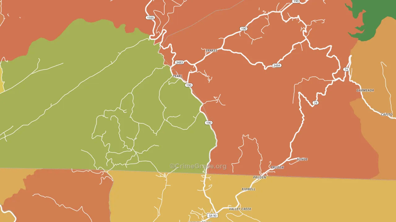 Frakes, KY Map of Assault Rates