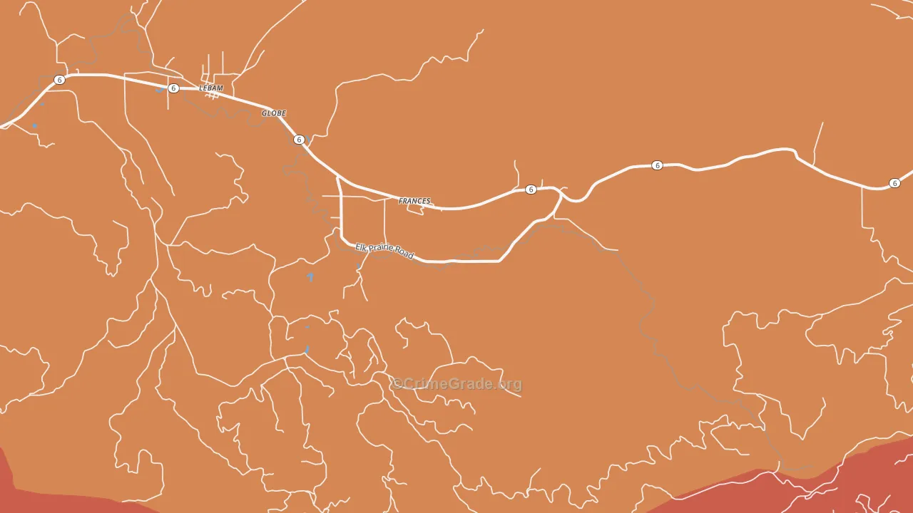 Frances, WA Map of Assault Rates