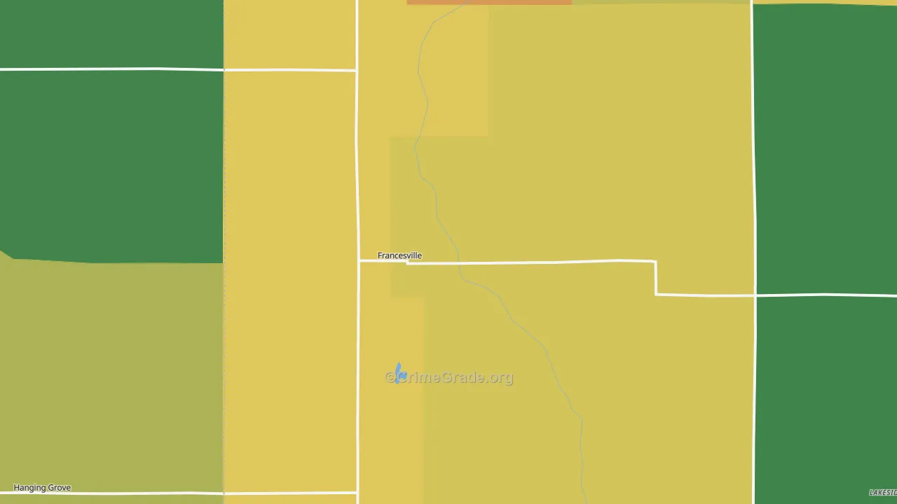 Francesville, IN Map of Assault Rates
