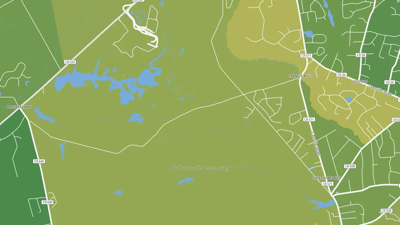 Francis Mills, NJ Map of Assault Rates