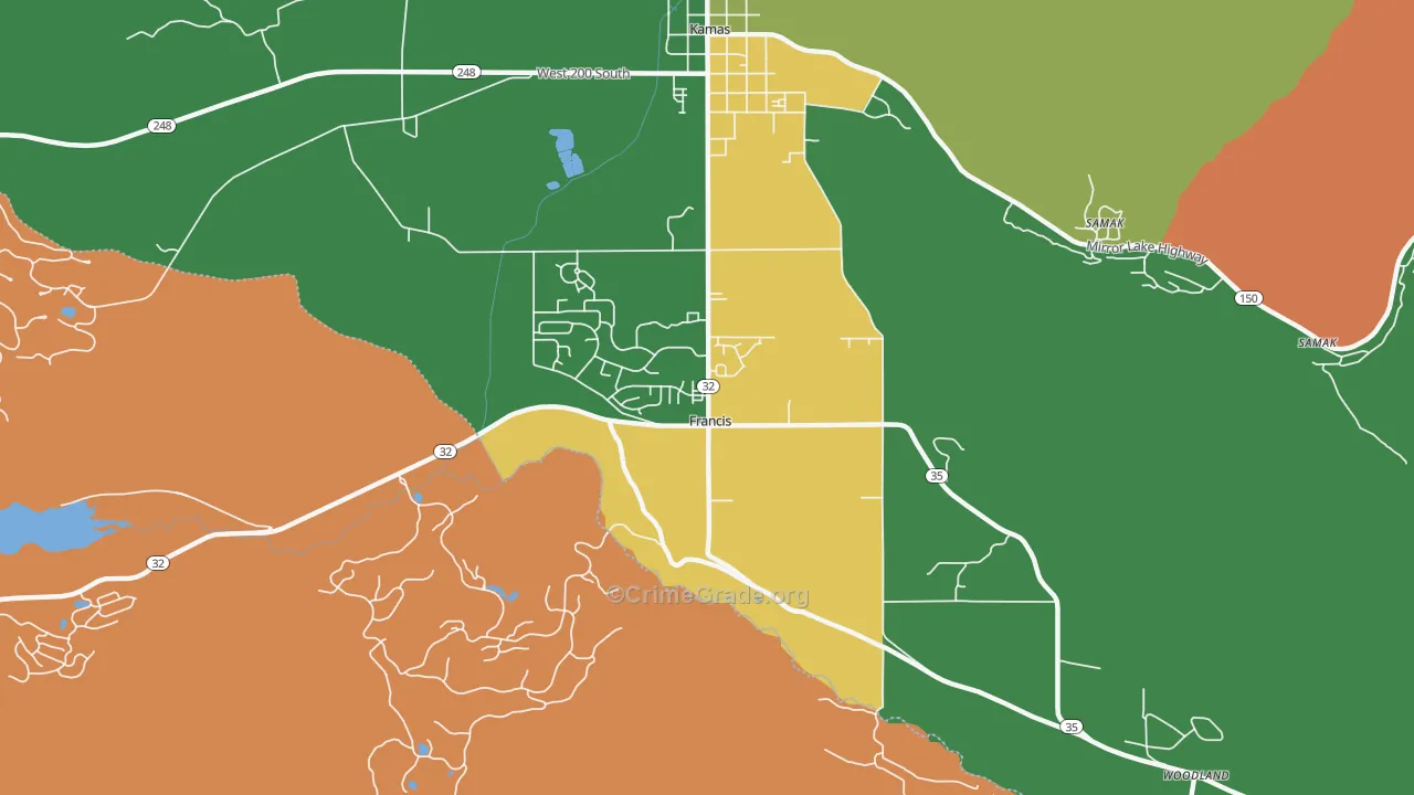 Francis, UT Map of Assault Rates