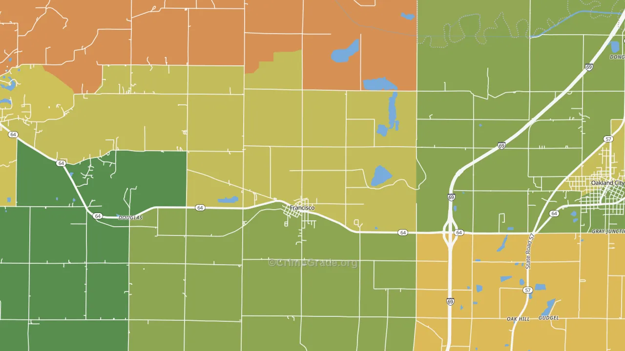 Francisco, IN Map of Assault Rates
