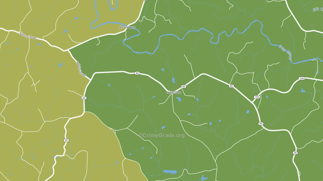 Francisco, NC Map of Assault Rates