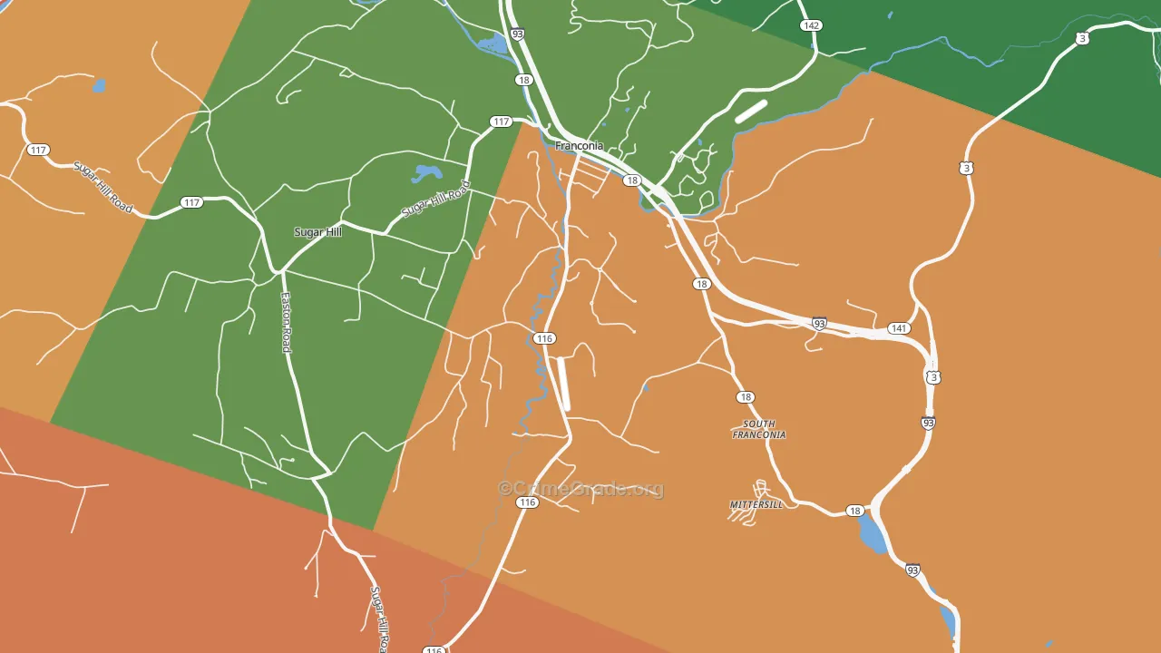 Franconia, NH Map of Assault Rates