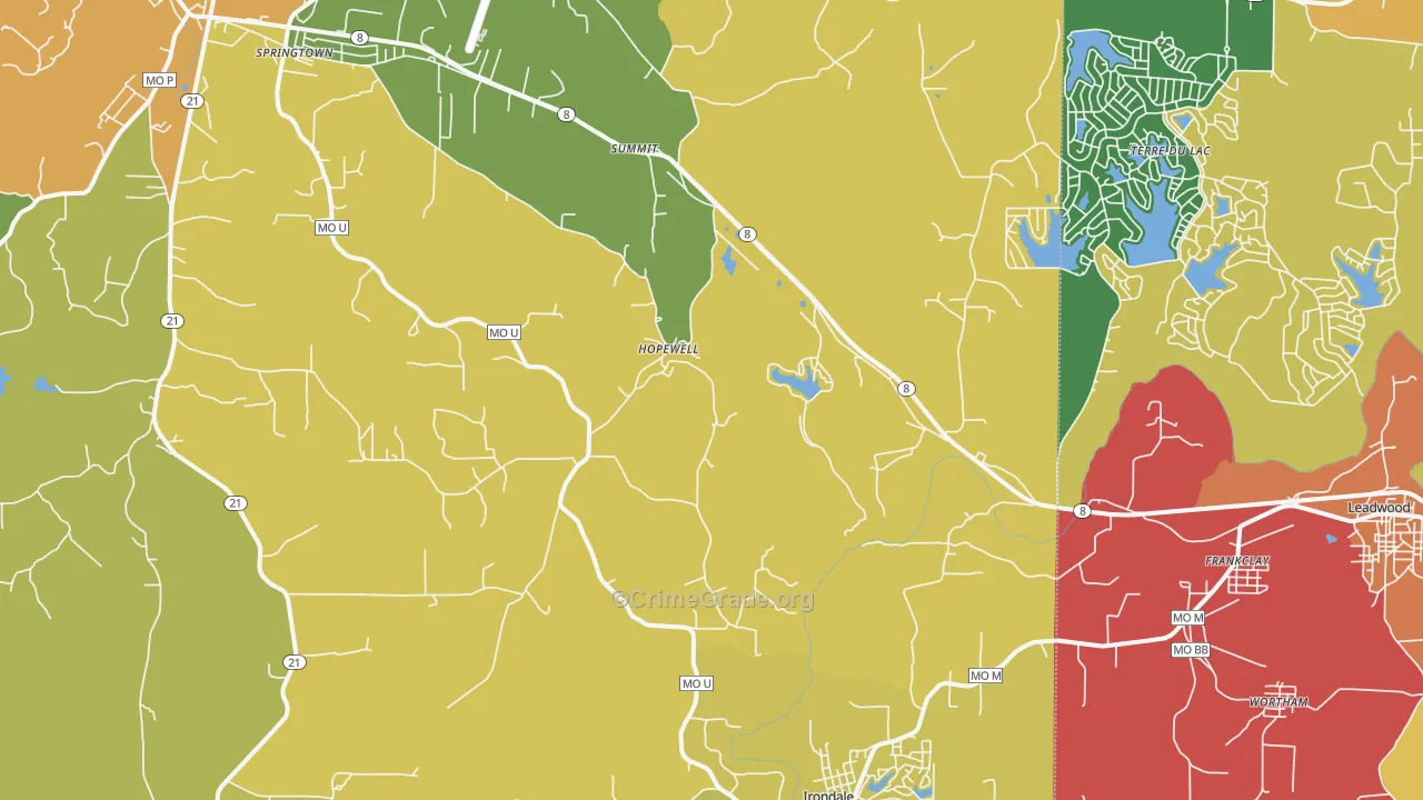 Frankclay, MO Map of Assault Rates